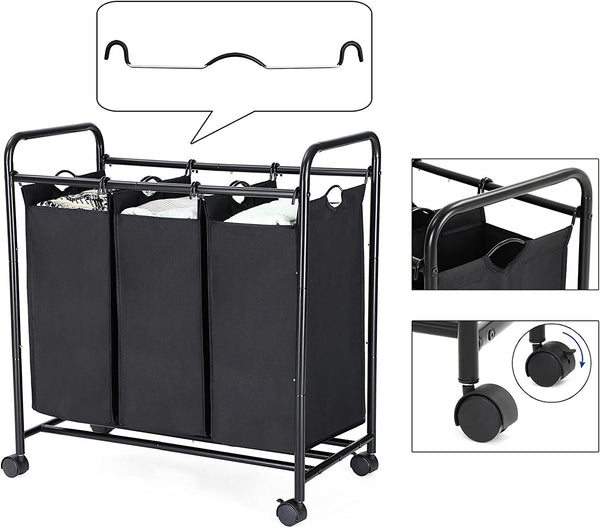 Clothes Sorter Trolley with 3 Removable Bags - Karrari