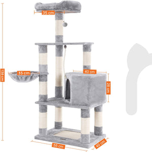 Light Grey Multi-Level Cat Tower - Scratching Posts - Karrari