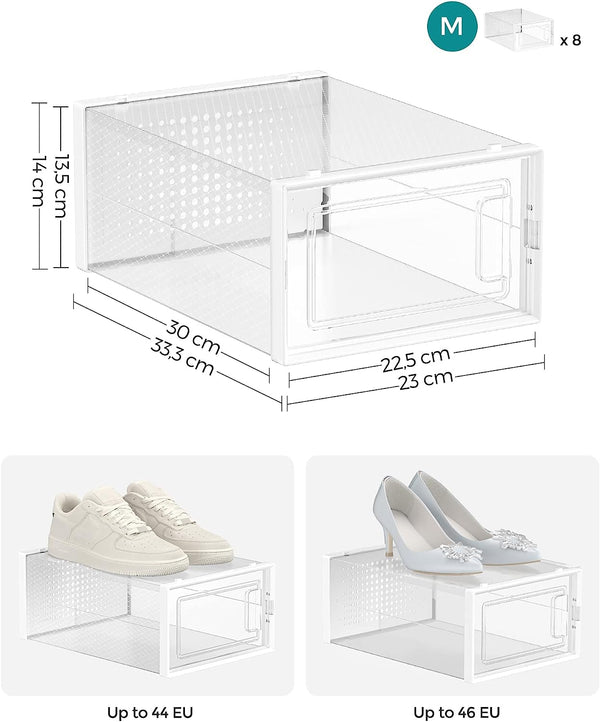 Set of 8 Medium Stackable Shoe Storage Boxes - Karrari