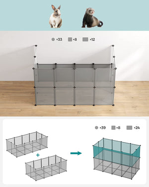 Plastic Panel Enclosure - Floor Tiles for Small Pets (Grey) - Karrari