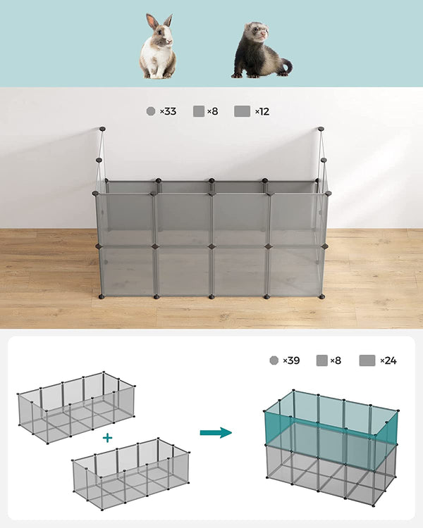 Plastic Panel Enclosure - Floor Tiles for Small Pets (Grey) - Karrari