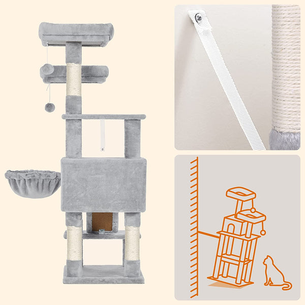 Light Grey Cat Tree Tower Activity Centre - Karrari