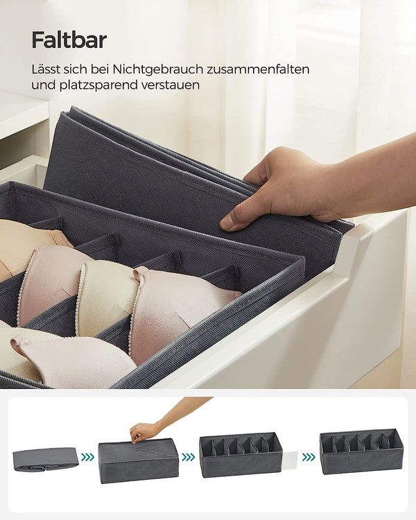 Set of 8 Fabric Underwear Storage Drawer Organisers - Karrari