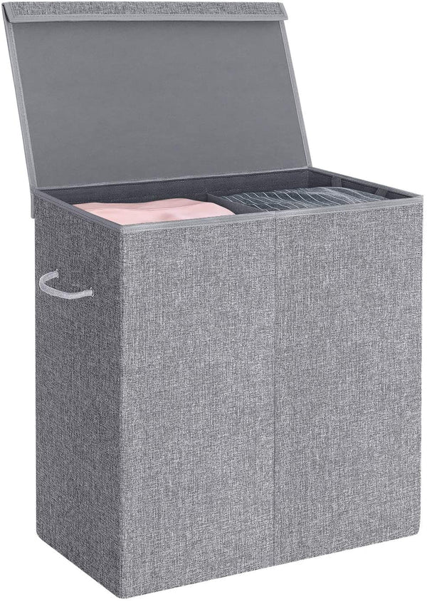 Laundry Basket 142L - 2 Compartments & Magnetic Lid - Karrari
