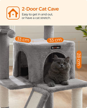 Light Grey Cat Tree Tower with Widened Perch - Karrari