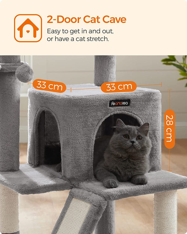 Light Grey Cat Tree Tower with Widened Perch - Karrari