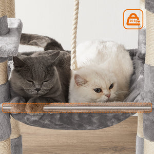 Light Grey Cat Tree Tower with 2 Plush Perches - Karrari