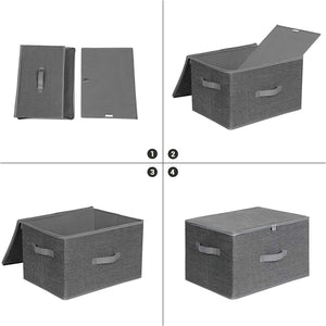 Foldable Storage Boxes with Lids & Handles - Karrari