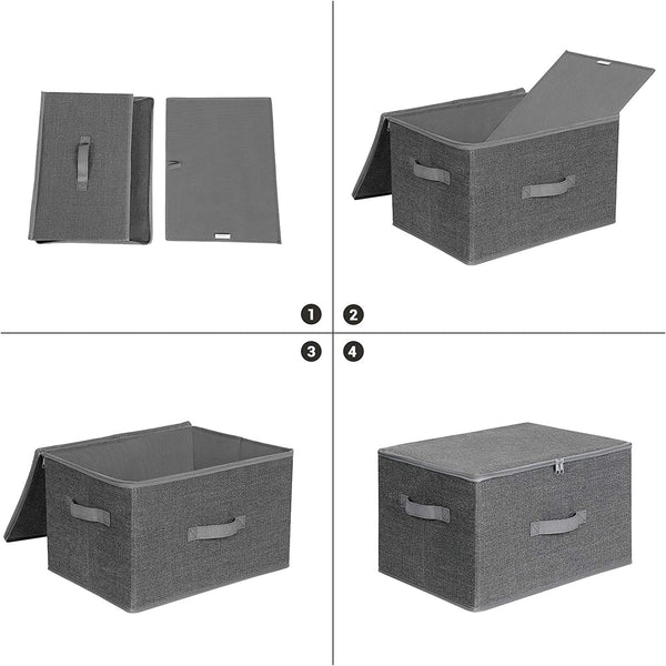 Foldable Storage Boxes with Lids & Handles - Karrari