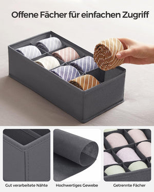 Set of 8 Fabric Underwear Storage Drawer Organisers - Karrari