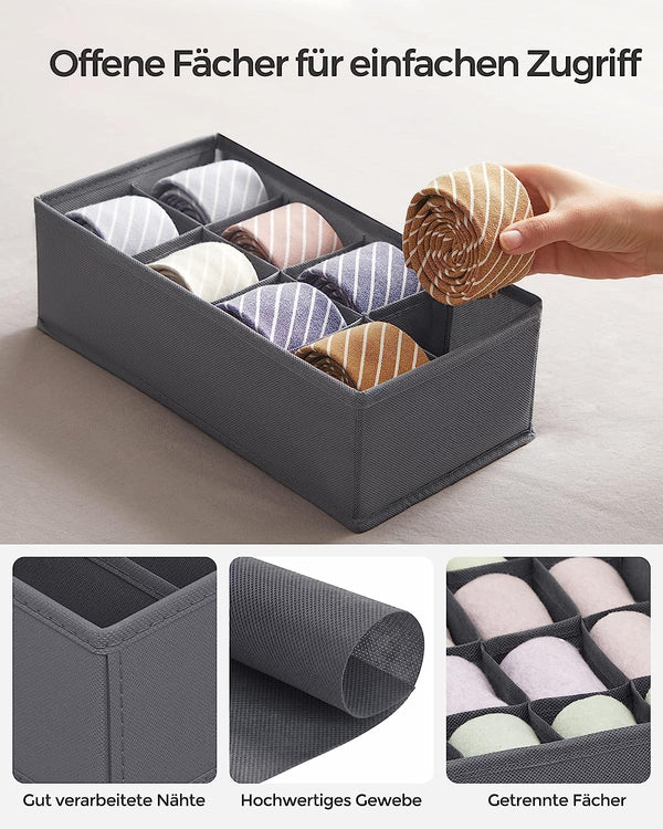 Set of 8 Fabric Underwear Storage Drawer Organisers - Karrari