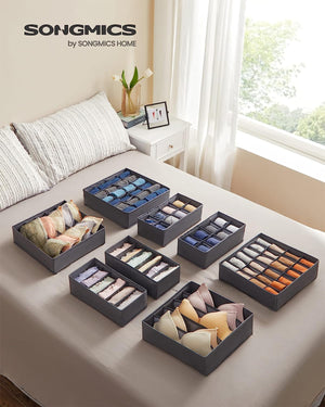 Set of 8 Fabric Underwear Storage Drawer Organisers - Karrari