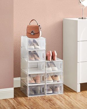 Set of 8 Medium Stackable Shoe Storage Boxes - Karrari