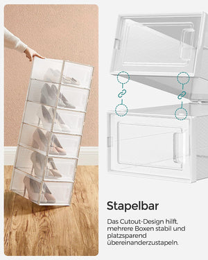 Set of 8 Medium Stackable Shoe Storage Boxes - Karrari