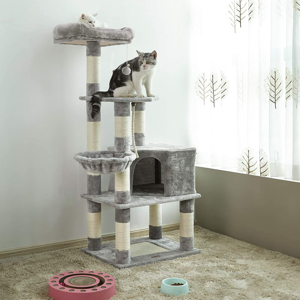 Light Grey Multi-Level Cat Tower - Scratching Posts - Karrari