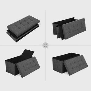 Foldable Storage Bench – Linen Style - Karrari