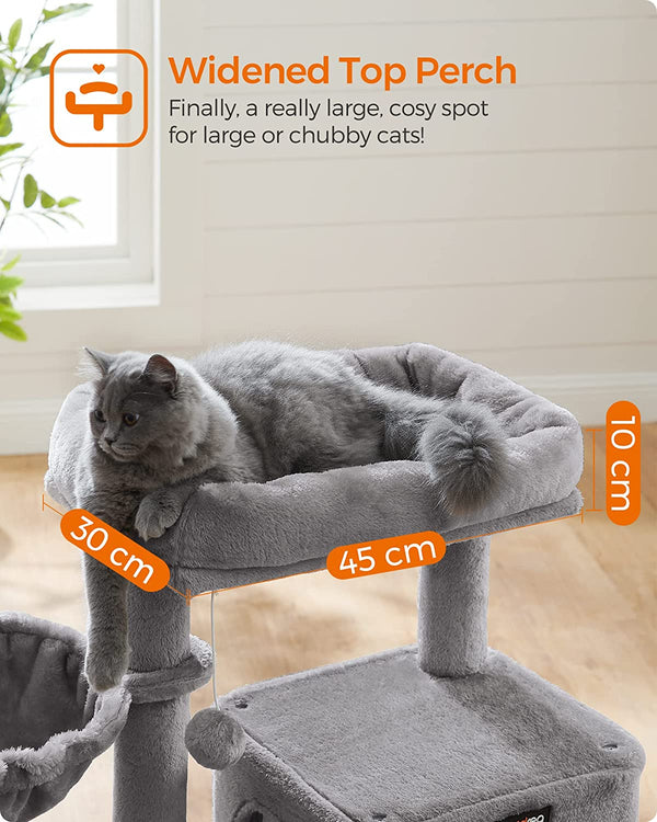 Light Grey Cat Tree Tower with Widened Perch - Karrari