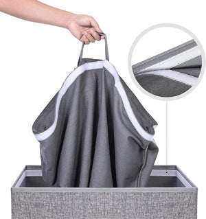 Laundry Basket 142L - 2 Compartments & Magnetic Lid - Karrari