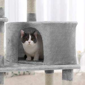 Light Grey Multi-Level Cat Tower - Scratching Posts - Karrari