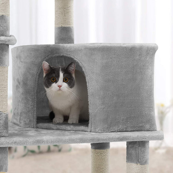 Light Grey Multi-Level Cat Tower - Scratching Posts - Karrari