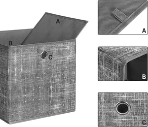 Set of 6 Grey Foldable Fabric Storage Boxes - Karrari