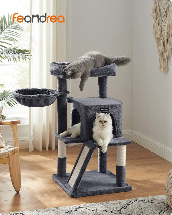 Smoky Grey Cat Tree Tower with Widened Perch - Karrari