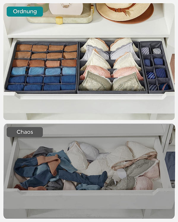 Set of 8 Fabric Underwear Storage Drawer Organisers - Karrari