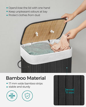 Foldable Bamboo Laundry Hamper (72L) - Karrari