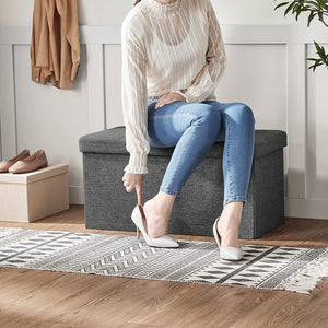 Foldable Storage Bench – Linen Style - Karrari