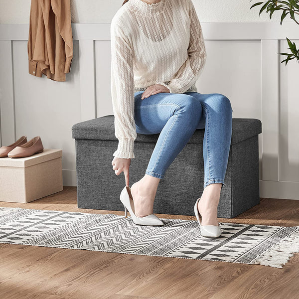 Foldable Storage Bench – Linen Style - Karrari