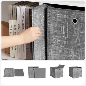 Set of 6 Grey Foldable Fabric Storage Boxes - Karrari
