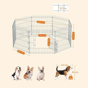 Foldable 8-Panel Pet Playpen Circle for Small Dogs - Karrari