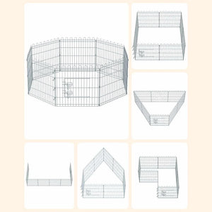 Foldable 8-Panel Pet Playpen Circle for Small Dogs - Karrari