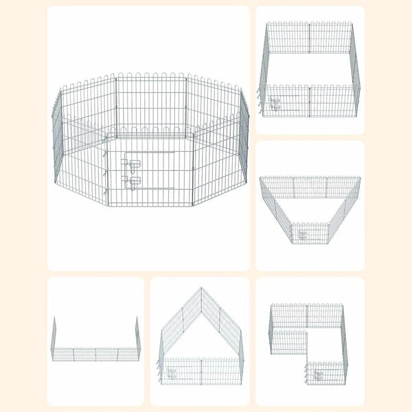 Foldable 8-Panel Pet Playpen Circle for Small Dogs - Karrari