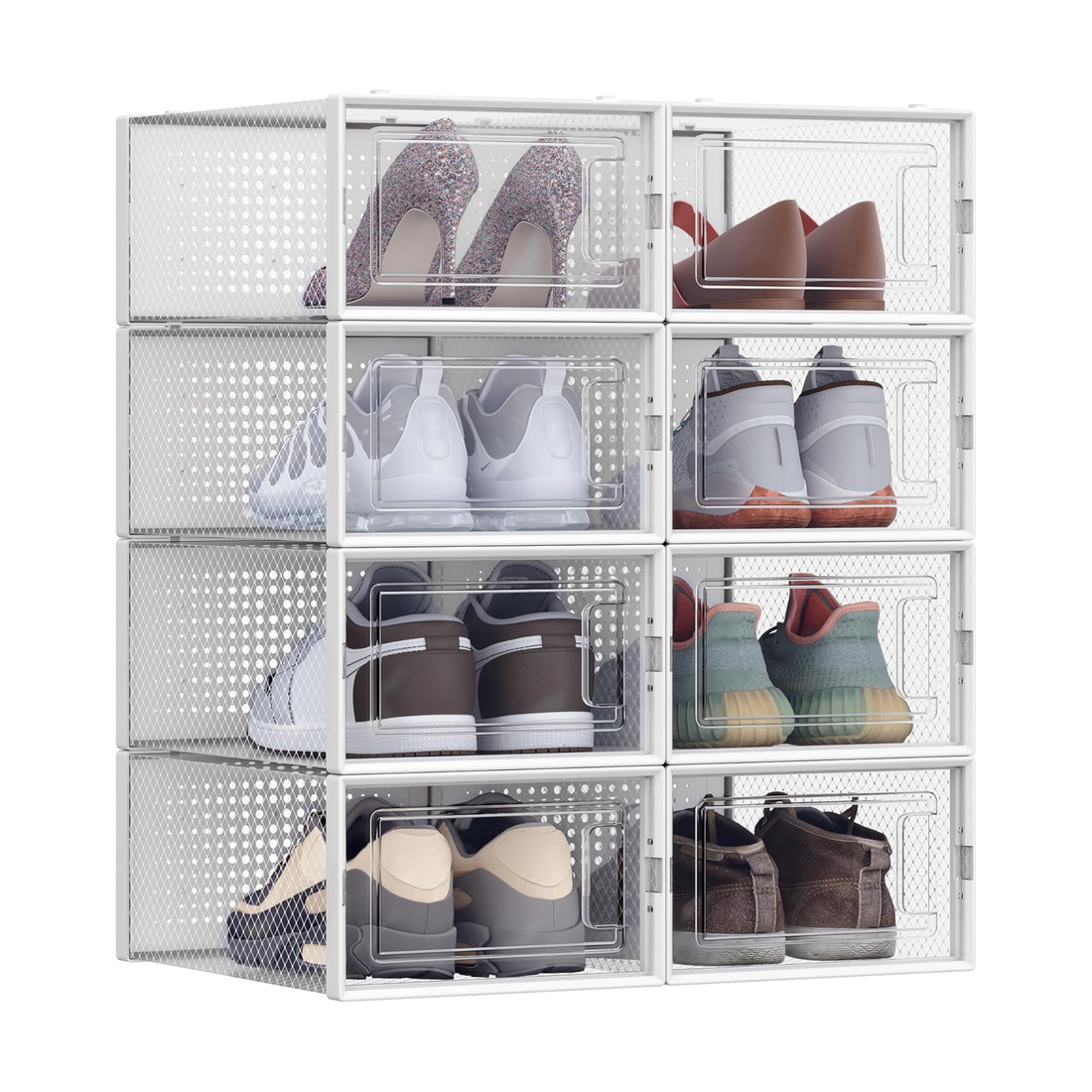 Stackable Shoe Storage Organisers Pack of 8