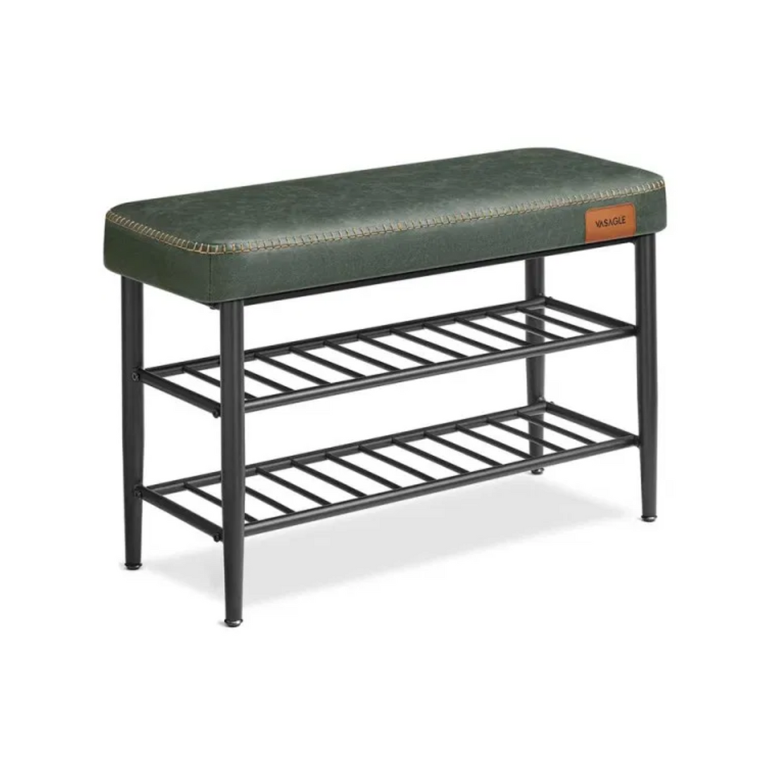 Mid-Century Shoe Rack Storage Bench