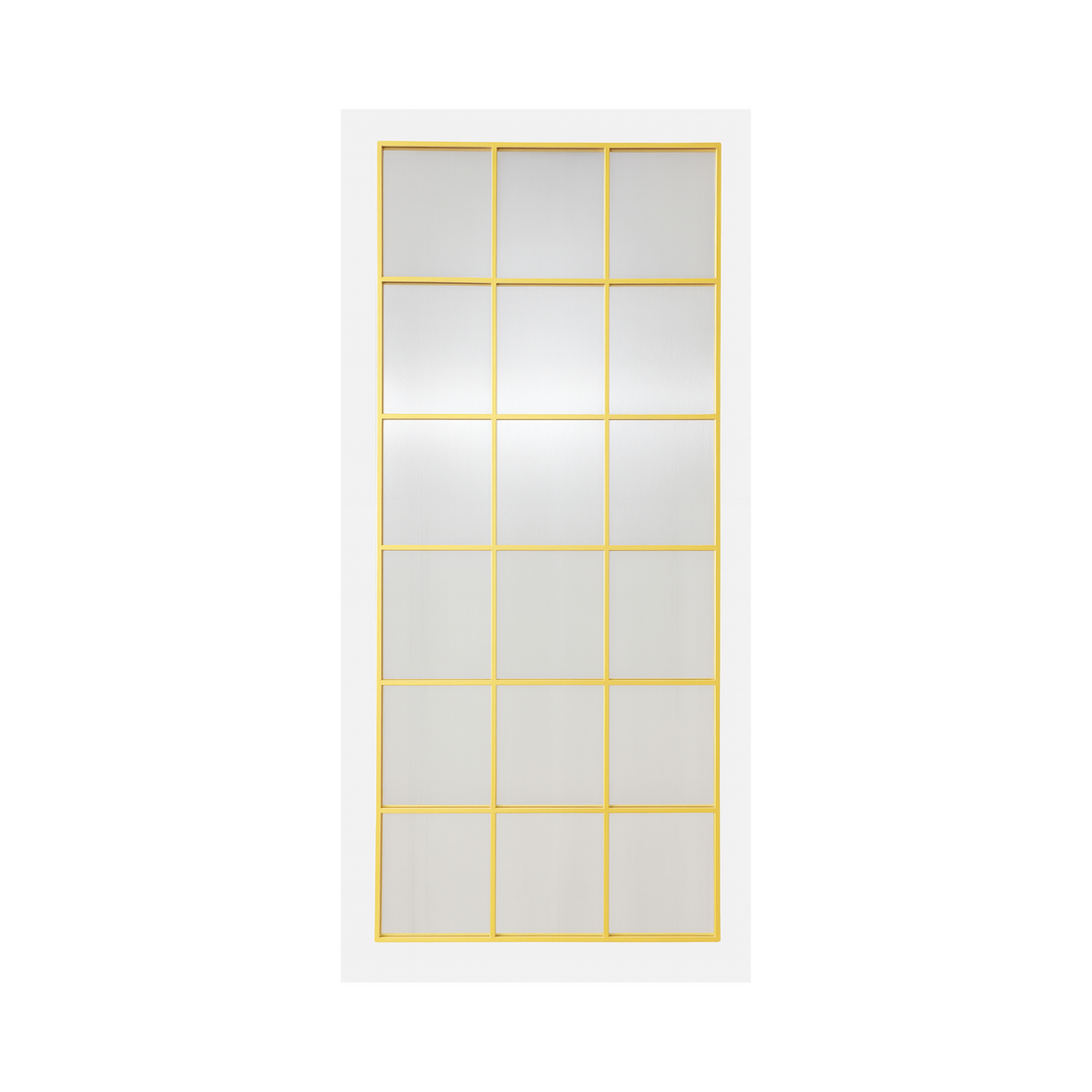 Gold Metal Grid Panel Mirror