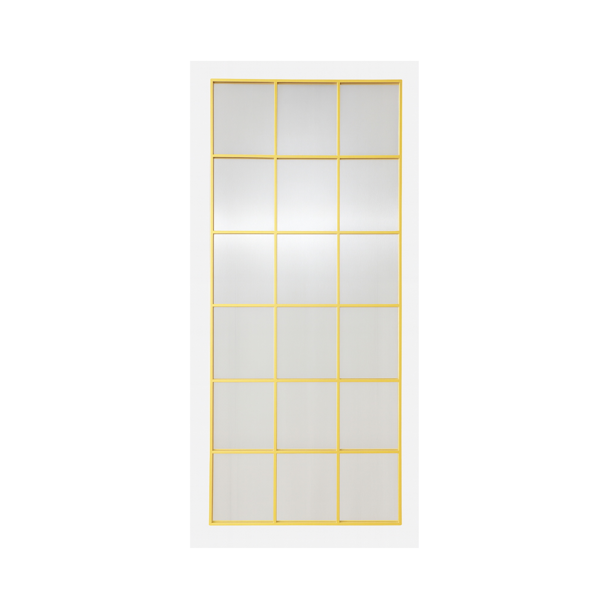 Gold Metal Grid Panel Mirror