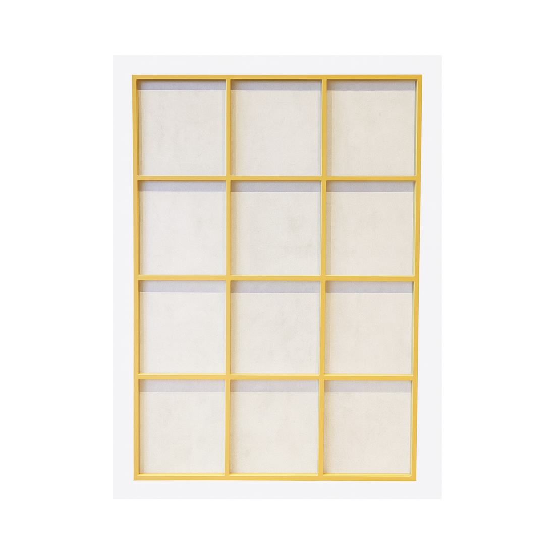 Gold Metal Frame Grid Mirror (90x60cm)