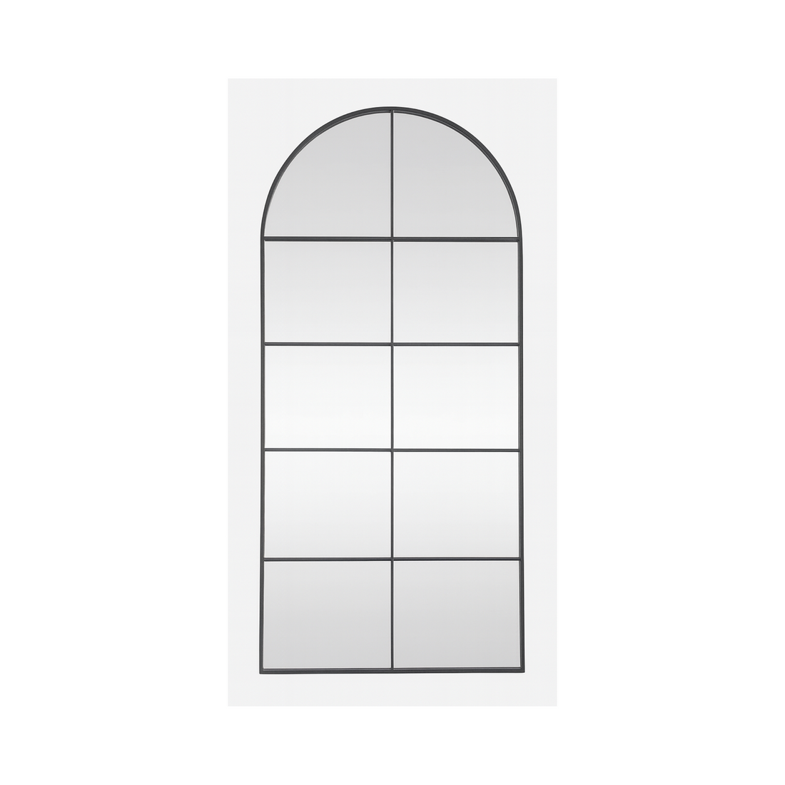 Arched Grid Mirror – Black Metal Frame (180x80cm)