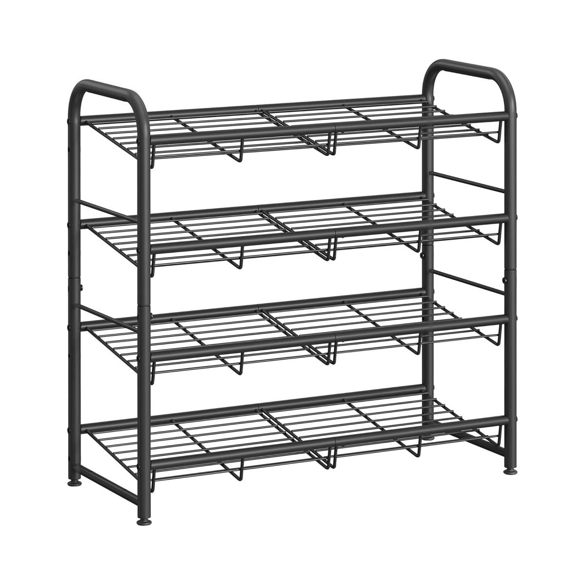 4-Tier Stackable Metal Shoe Rack (Holds upto 16 Pairs)