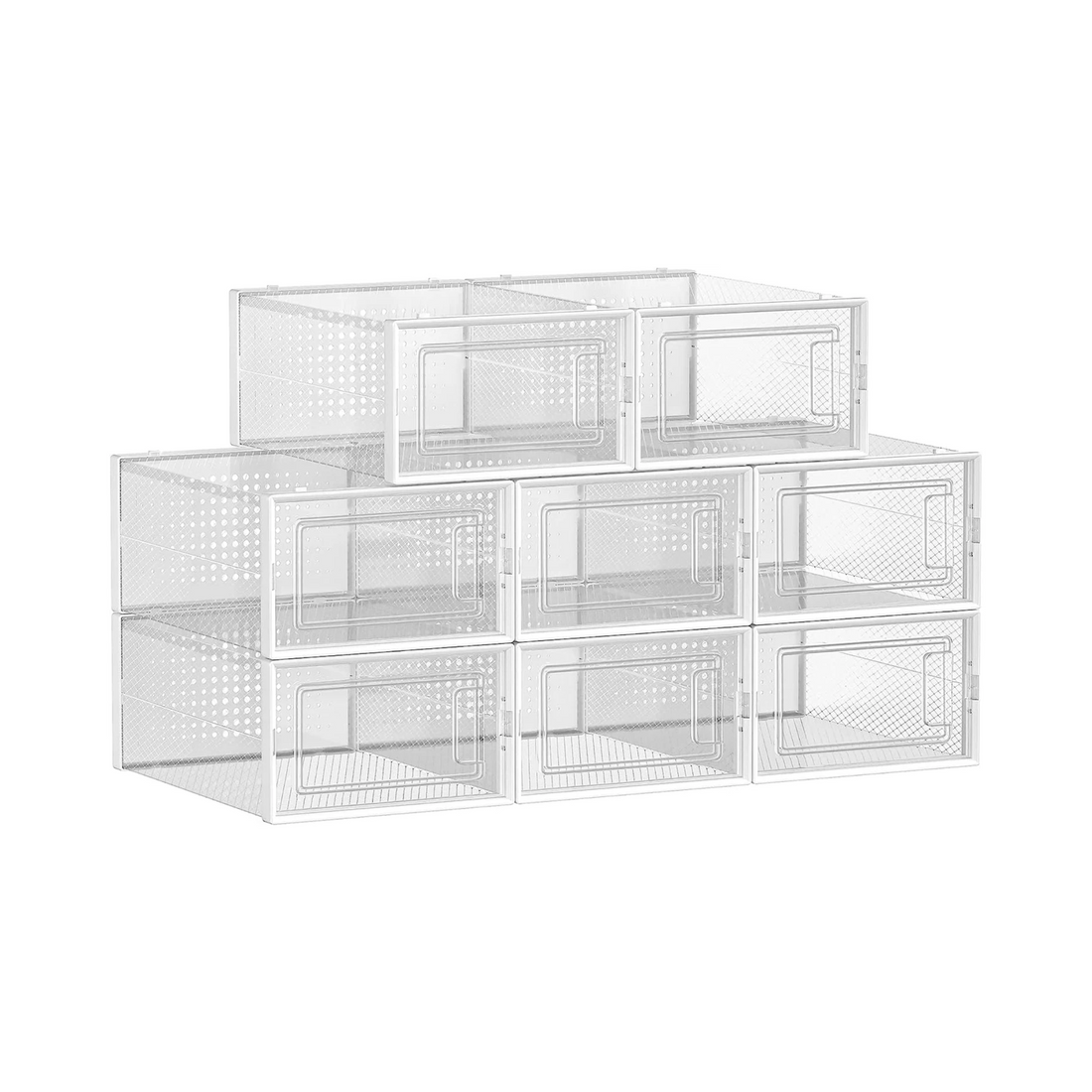 Set of 8 Medium Stackable Shoe Storage Boxes