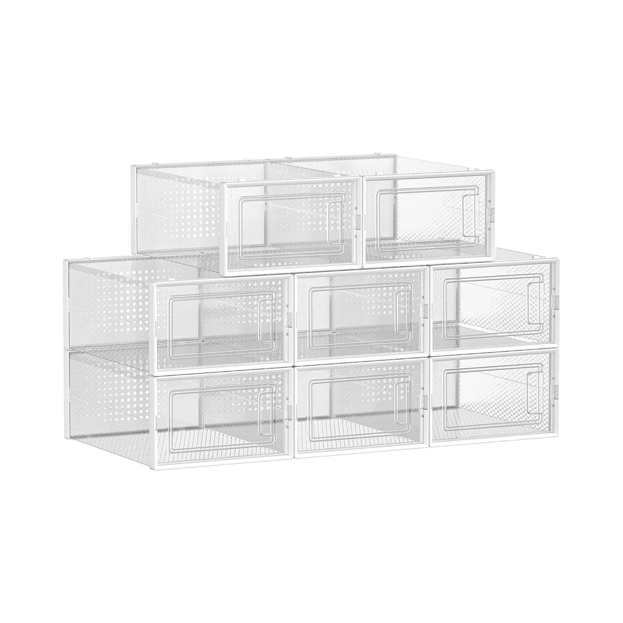 Set of 8 Medium Stackable Shoe Storage Boxes