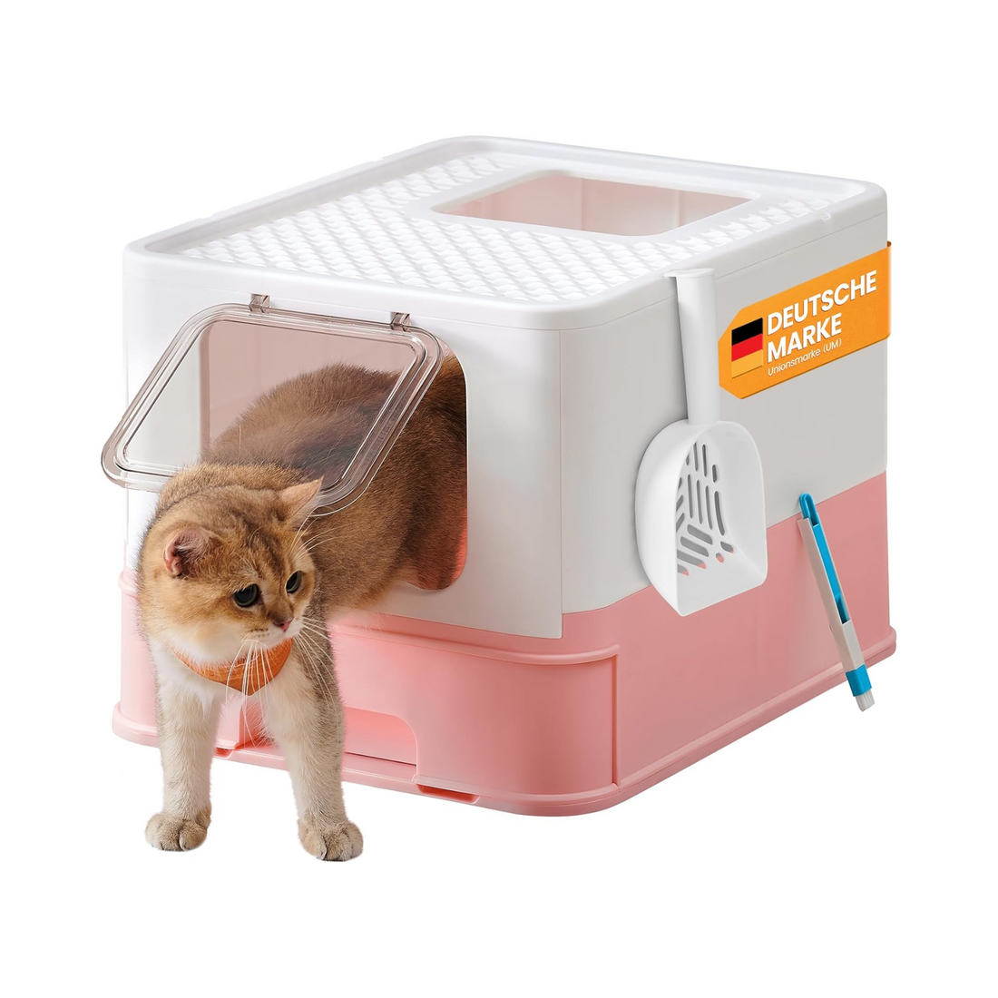 Cat Litter Tray - Lid & Scoop (Leak-Proof)