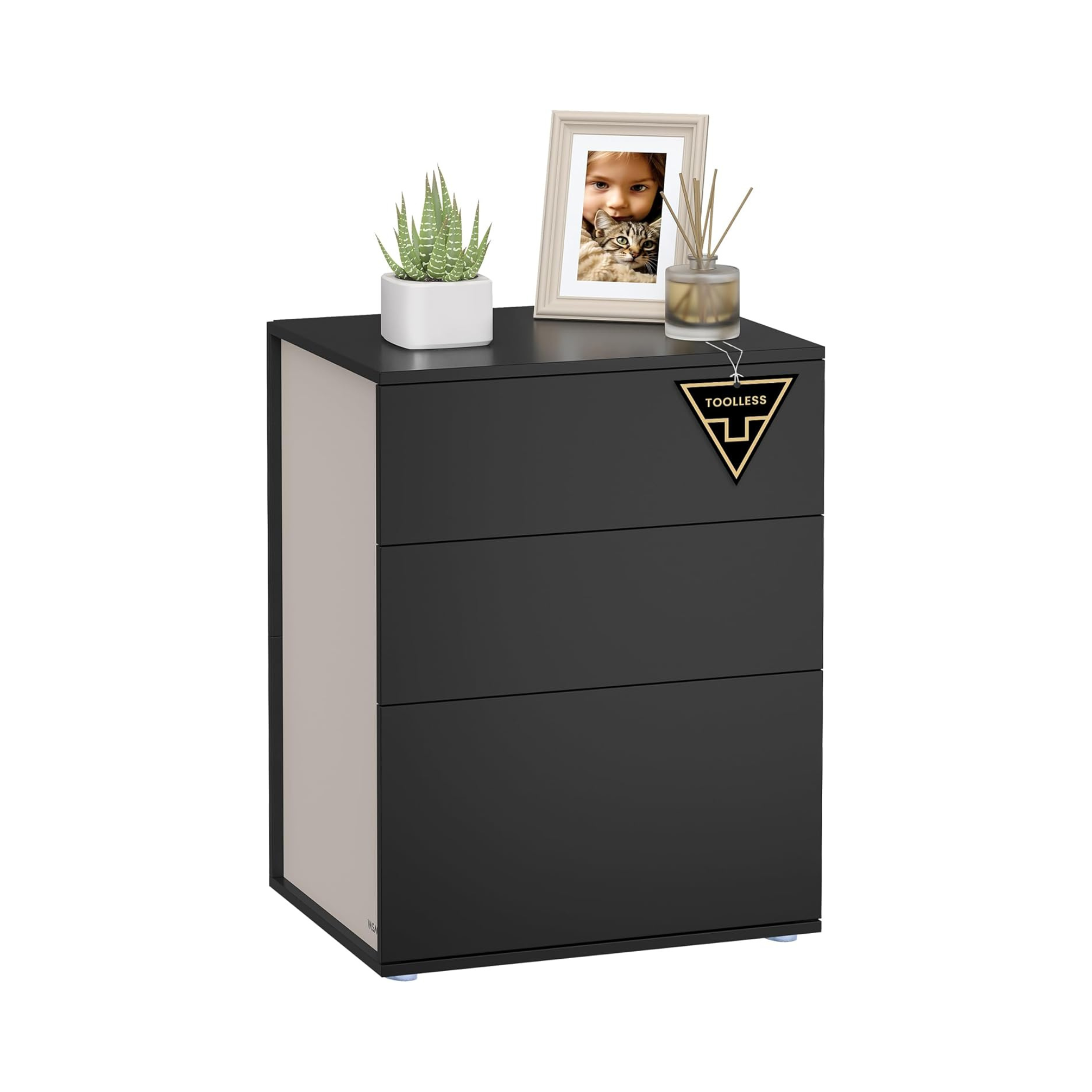 Nightstand with 3 Storage Drawers – Minimalist Design