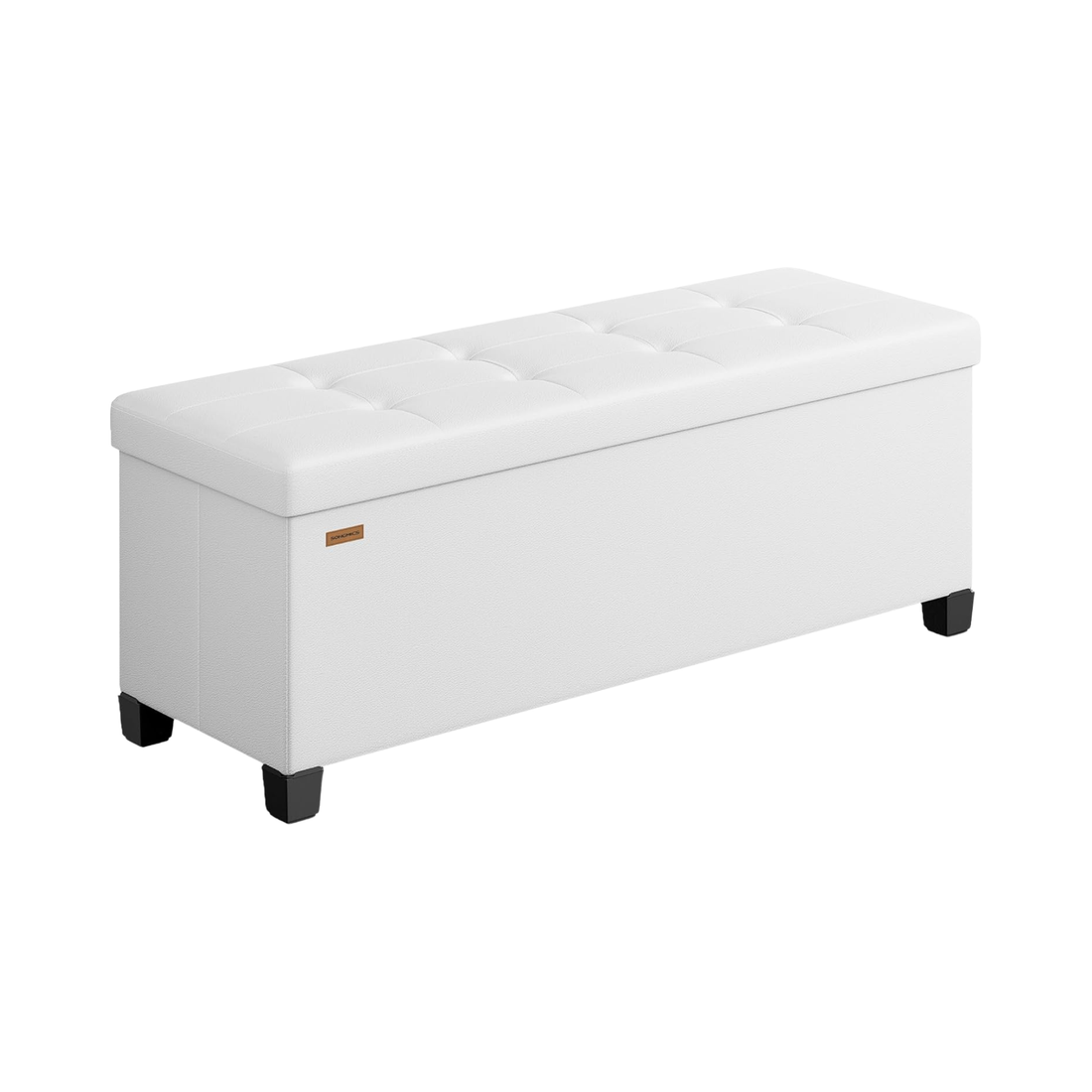 Storage Pouffe Bench with Legs, Foldable Footstool Ottoman
