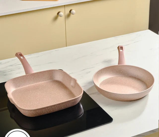Karaca Biogranit Rose Gold with Induction Pan Set – 2 Piece - Karrari