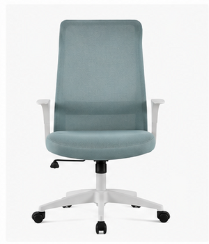 Ergonomic Office Chair – Light Blue Mesh Chair with White Base - Karrari