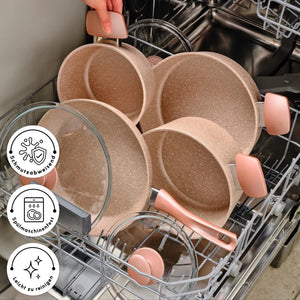 Karaca Biogranit Rosegold Induction Cookware Set – 7 Piece - Karrari