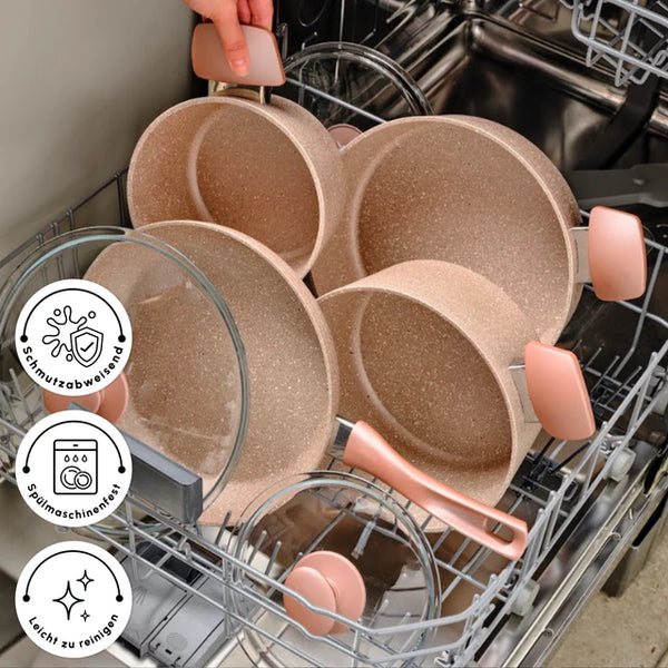 Karaca Biogranit Rosegold Induction Cookware Set – 7 Piece - Karrari